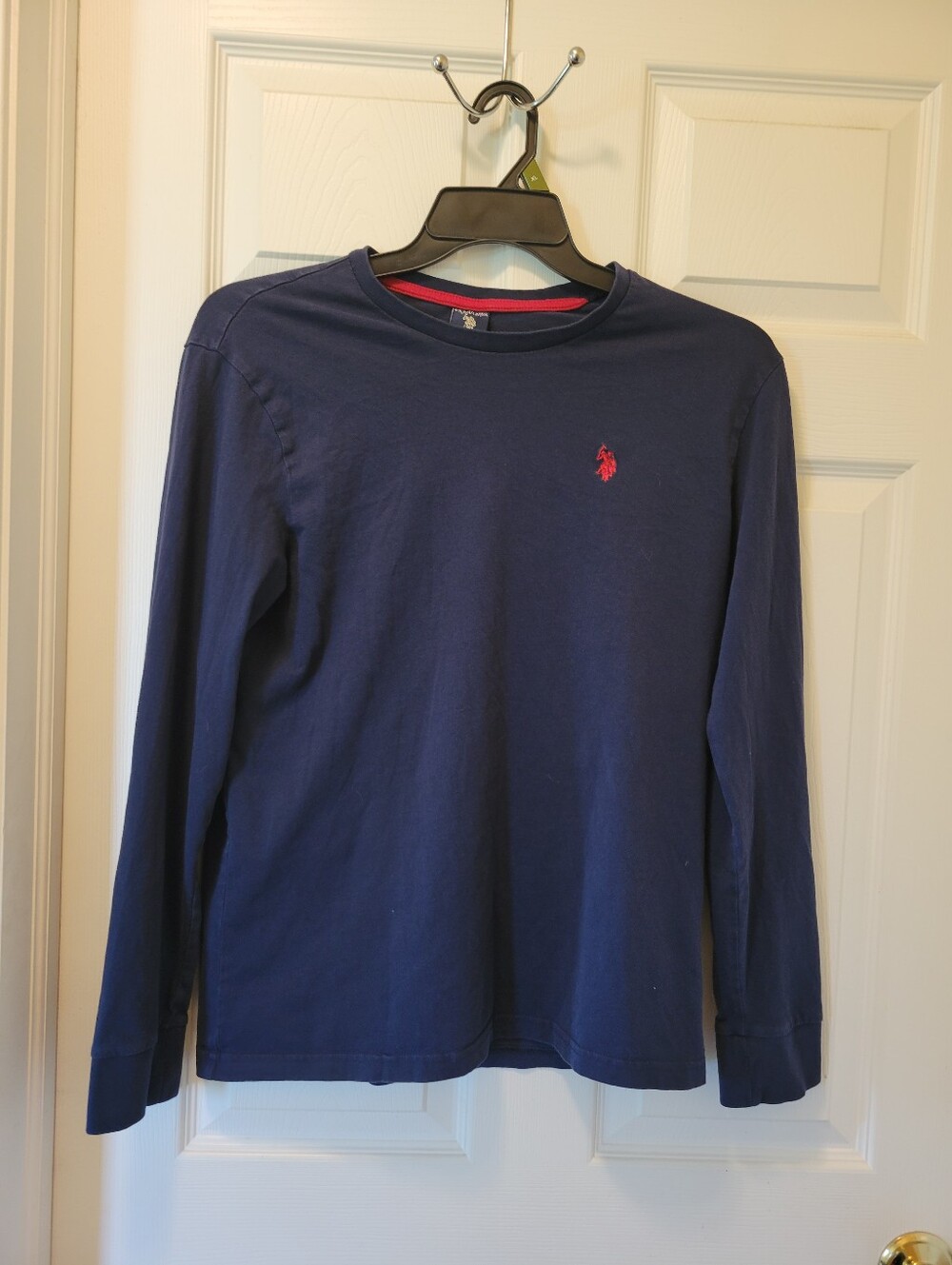 Mens Sz. Med. U.S. Polo Assn. Navy Long Sleeve Tee with Red Pony Logo